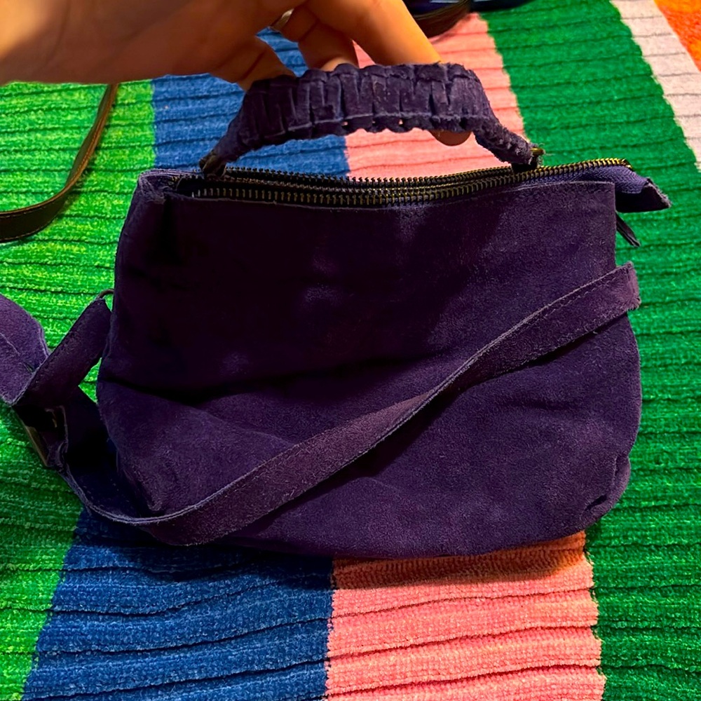 free people soft suede crossbody. purple that pops!